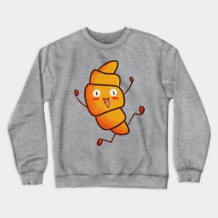 Cute Croissant Running Happily Crewneck Sweatshirt